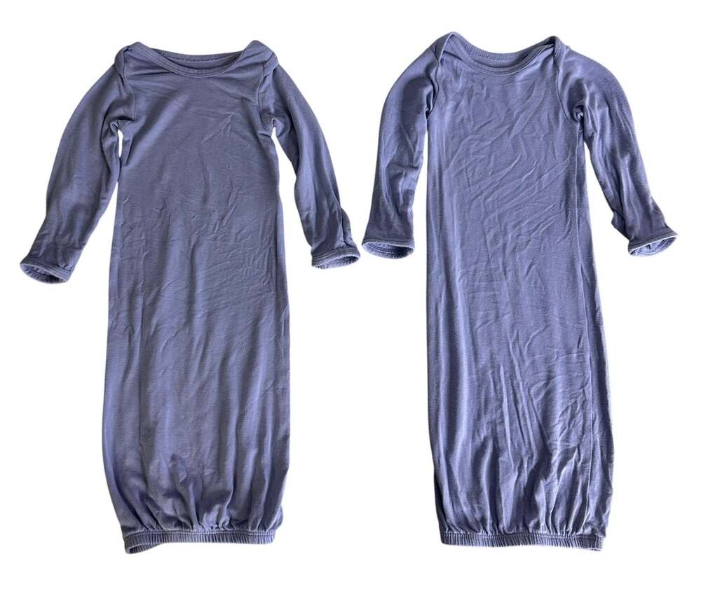 Carters Blue Baby Newborn Sleep Gown Built In Mittens Soft Lot of 2